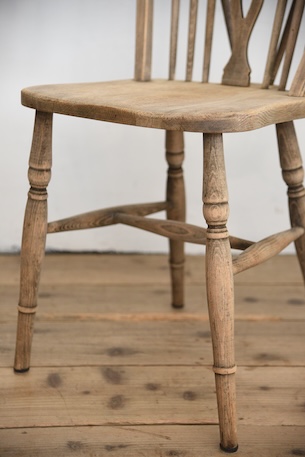 アンティーク　ヴィンテージ　ホイールバックチェア　ダイニングチェア　イギリス　剥離　２