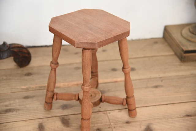 アンティーク　剥離　ヴィンテージ　スツール　花台　サイドテーブル