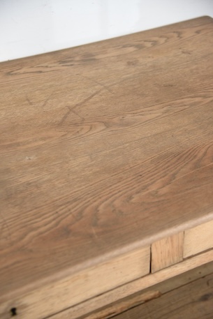 アンティーク　ドロワーテーブル　ダイニングテーブル　剥離　フレンチ　ろくろ脚