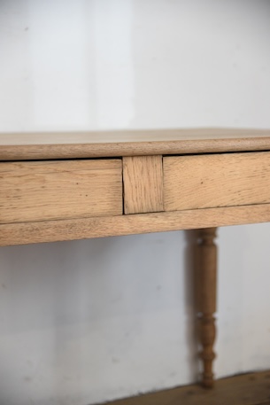 アンティーク　ドロワーテーブル　ダイニングテーブル　剥離　フレンチ　ろくろ脚