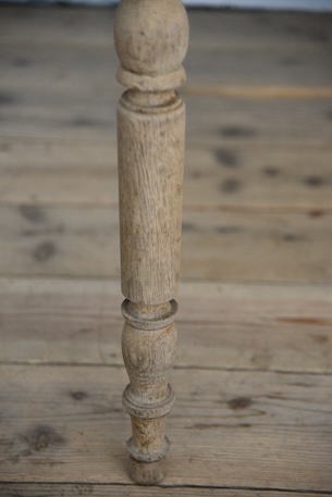 アンティーク　ドロワーテーブル　ダイニングテーブル　剥離　フレンチ　ろくろ脚