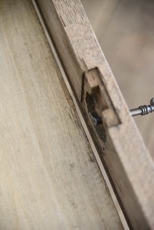 アンティーク　ドロワーテーブル　ダイニングテーブル　剥離　フレンチ　ろくろ脚