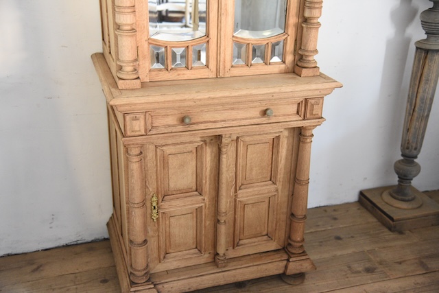 アンティーク　ミラー　キャビネット　剥離　ショーケース　フレンチ