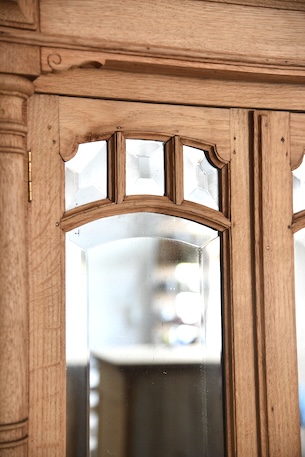 アンティーク　ミラー　キャビネット　剥離　ショーケース　フレンチ