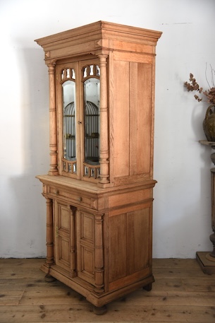 アンティーク　ミラー　キャビネット　剥離　ショーケース　フレンチ