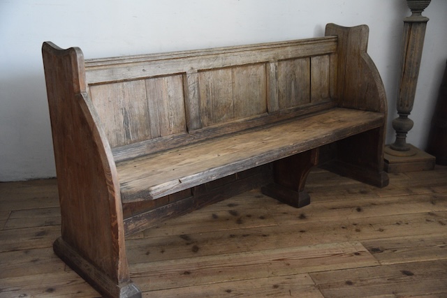 アンティーク　ベンチ　教会　チャーチベンチ　フレンチ