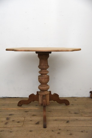 アンティーク　フレンチ　テーブル　オーバル　サイドテーブル　剥離