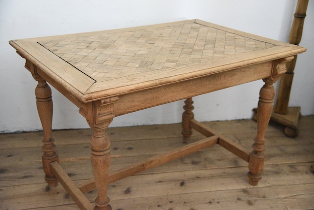 アンティーク　テーブル　剥離　オーク　ダイニングテーブル　フレンチ