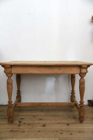 アンティーク　テーブル　剥離　オーク　ダイニングテーブル　フレンチ