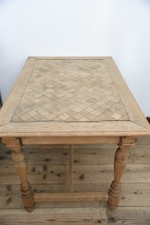 アンティーク　テーブル　剥離　オーク　ダイニングテーブル　フレンチ