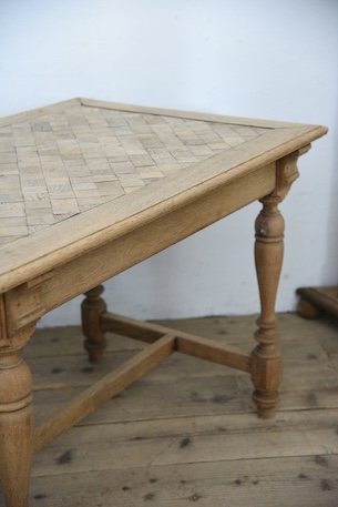 アンティーク　テーブル　剥離　オーク　ダイニングテーブル　フレンチ