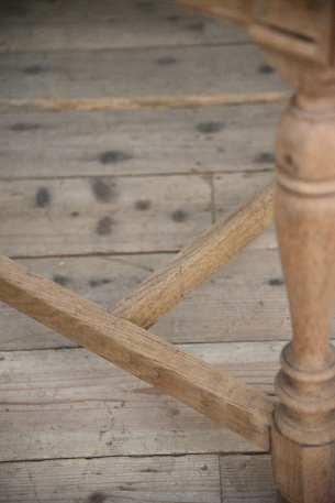 アンティーク　テーブル　剥離　オーク　ダイニングテーブル　フレンチ