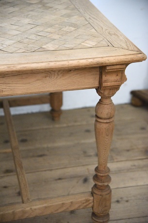 アンティーク　テーブル　剥離　オーク　ダイニングテーブル　フレンチ