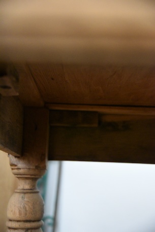 アンティーク　テーブル　剥離　オーク　ダイニングテーブル　フレンチ