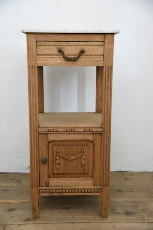 アンティーク　大理石　ベッドサイドテーブル　剥離　フレンチ