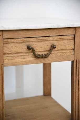 アンティーク　大理石　ベッドサイドテーブル　剥離　フレンチ