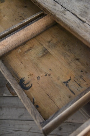 アンティーク　カウンター　レジ台　フレンチ　作業台