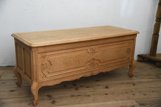 アンティーク　猫脚　剥離　トランク　ベンチ　フレンチ