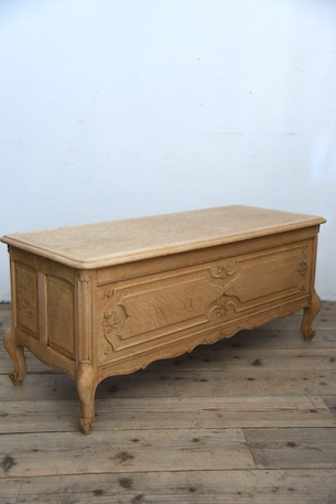 アンティーク　猫脚　剥離　トランク　ベンチ　フレンチ