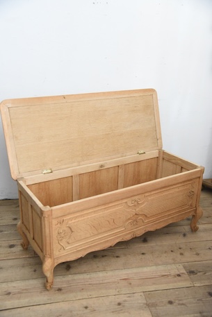 アンティーク　猫脚　剥離　トランク　ベンチ　フレンチ