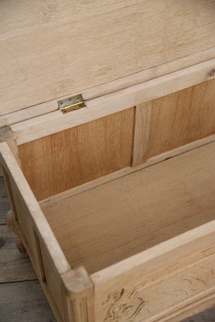 アンティーク　猫脚　剥離　トランク　ベンチ　フレンチ