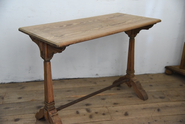 アンティーク　カフェテーブル　ビストロテーブル　デスク　剥離　フレンチ