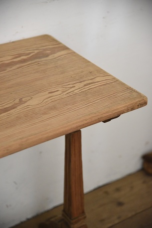 アンティーク　カフェテーブル　ビストロテーブル　デスク　剥離　フレンチ