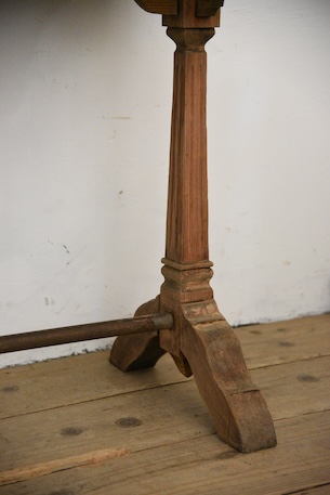 アンティーク　カフェテーブル　ビストロテーブル　デスク　剥離　フレンチ