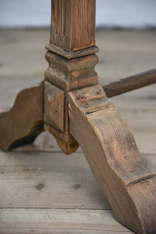 アンティーク　カフェテーブル　ビストロテーブル　デスク　剥離　フレンチ