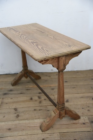 アンティーク　カフェテーブル　ビストロテーブル　デスク　剥離　フレンチ