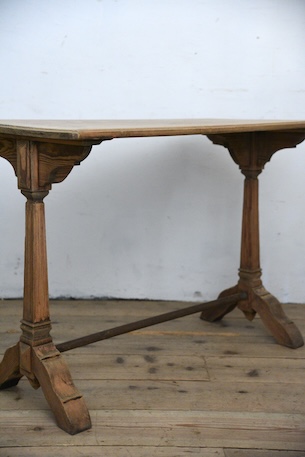 アンティーク　カフェテーブル　ビストロテーブル　デスク　剥離　フレンチ