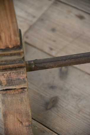 アンティーク　カフェテーブル　ビストロテーブル　デスク　剥離　フレンチ