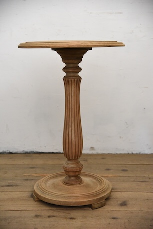 アンティーク　ラウンド　サイドテーブル　花台　フラワースタンド　剥離　フレンチ