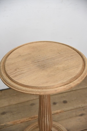 アンティーク　ラウンド　サイドテーブル　花台　フラワースタンド　剥離　フレンチ