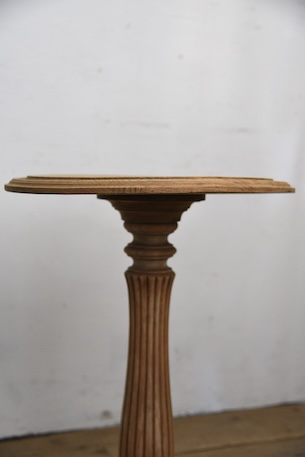 アンティーク　ラウンド　サイドテーブル　花台　フラワースタンド　剥離　フレンチ