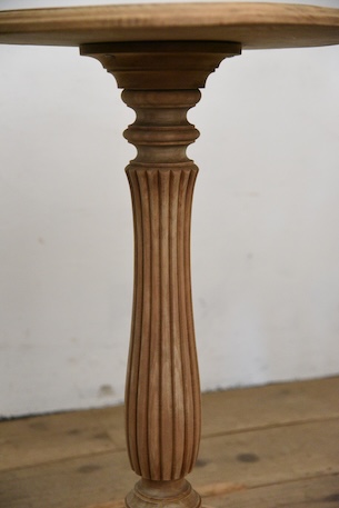 アンティーク　ラウンド　サイドテーブル　花台　フラワースタンド　剥離　フレンチ