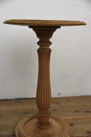 アンティーク　ラウンド　サイドテーブル　花台　フラワースタンド　剥離　フレンチ