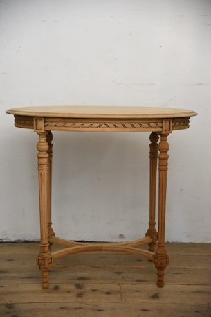 アンティーク　オーバル　テーブル　サイドテーブル　剥離　フレンチ