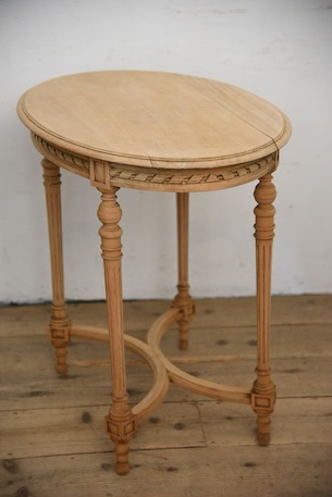 アンティーク　オーバル　テーブル　サイドテーブル　剥離　フレンチ