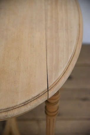 アンティーク　オーバル　テーブル　サイドテーブル　剥離　フレンチ