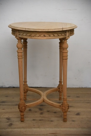 アンティーク　オーバル　テーブル　サイドテーブル　剥離　フレンチ