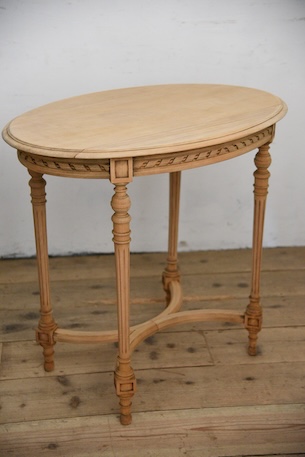 アンティーク　オーバル　テーブル　サイドテーブル　剥離　フレンチ