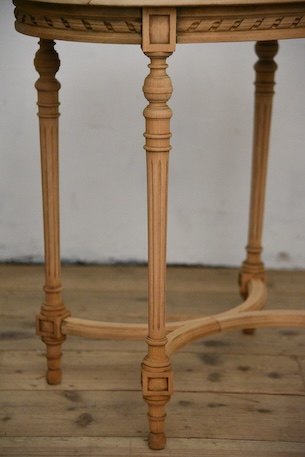 アンティーク　オーバル　テーブル　サイドテーブル　剥離　フレンチ