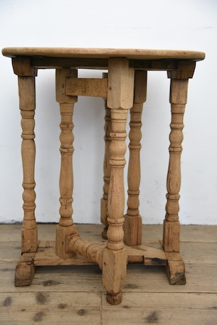 アンティーク　ドロップリーフテーブル　サイドテーブル　剥離　フレンチ　コーヒーテーブル