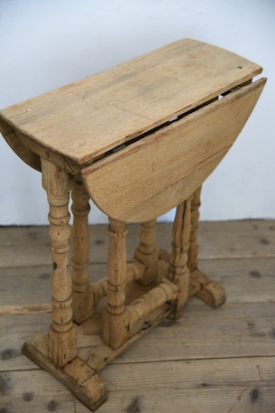 アンティーク　ドロップリーフテーブル　サイドテーブル　剥離　フレンチ　コーヒーテーブル