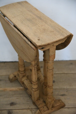 アンティーク　ドロップリーフテーブル　サイドテーブル　剥離　フレンチ　コーヒーテーブル