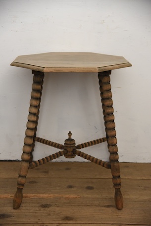 アンティーク　八角形　オクトゴナル　テーブル　剥離　フレンチ