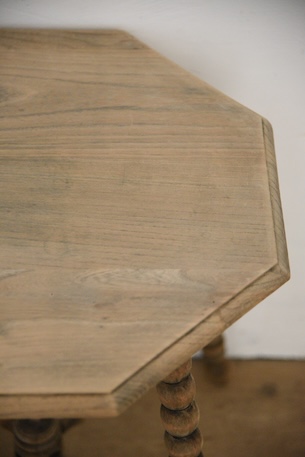 アンティーク　八角形　オクトゴナル　テーブル　剥離　フレンチ