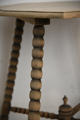 アンティーク　八角形　オクトゴナル　テーブル　剥離　フレンチ