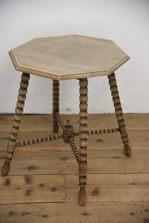 アンティーク　八角形　オクトゴナル　テーブル　剥離　フレンチ